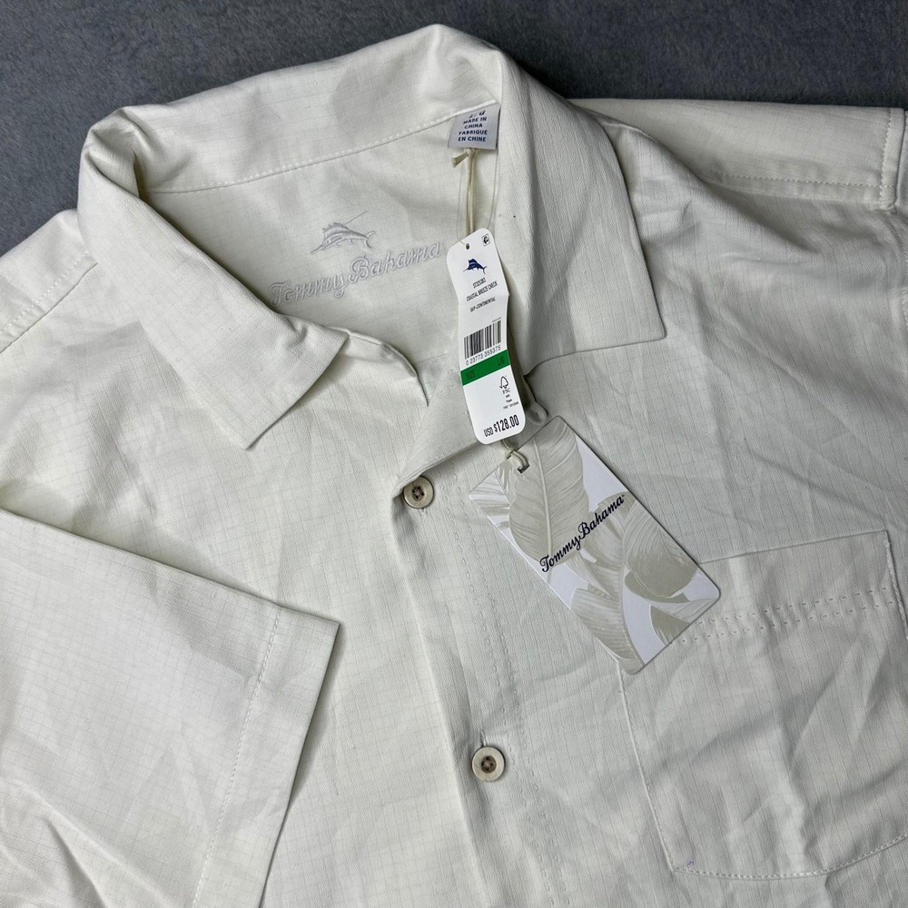 Tommy Bahama‎ Coastal Breeze Check Shirt Mens Large Continental Silk Blend NWT